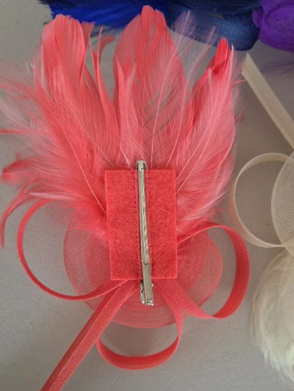 Colorful Feathered Fascinator Hat - Assorted Colors